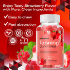 MuseBeam Tanning Gummies for Women - Daily Self Tan Chews That Work Fast Without Sun - Sunless Tan Skin Health Glow Up Sugar Free Vegan Oral Melanin Supplement with Beta Carotene Astaxanthin Lycopene