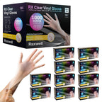 Raxwell Clear Vinyl 3 Mil Disposable Cleaning Gloves - Large, 1000 Count - Food-Safe Cooking & Food Prep Gloves - Latex-Free Exam & Medical Gloves