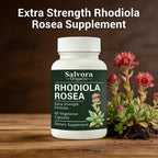 Salvora Organic Rhodiola Rosea, All-Natural, Non-GMO, Vegan, 60 Capsules