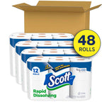 Scott Rapid-Dissolving Toilet Paper, 48 Double Rolls, Septic-Safe, Toilet Paper