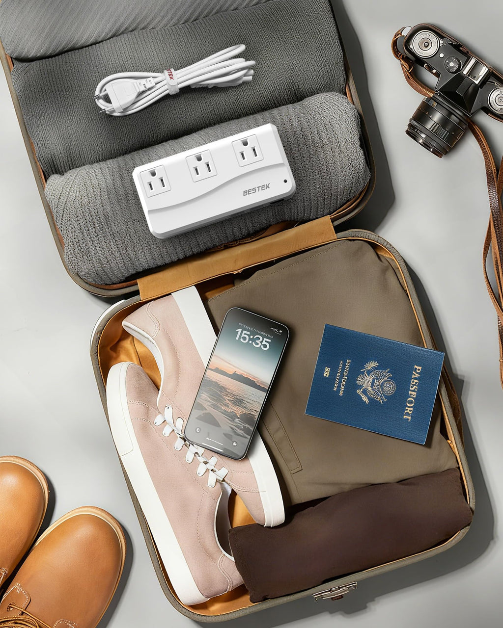 BESTEK 220V to 110V Converter, 300W AC Voltage Converter US to Europe with 2 USB-C (PD20w), Step Down Power Converter for European Travel, (EU/UK/AU/JP/India/South Africa 5 Universal Plug Adapter)