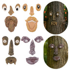 4 Pack Tree Faces Decor Outdoor, Tree Face Outdoor Statues Old Man Trees Hugger Yard Art Garden Decor, Funny Bark Ghost Statues for Halloween Easter Spring Decoration