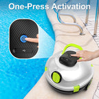 Y20 Robotic Pool Cleaner, Cordless Pool Vacuum for Above Ground & Inground Flat Pools with Dual Motors, 120 Min Runtime, Auto-Parking, Powerful Pool Vacuum Robot for Up to 1100 Sq.Ft