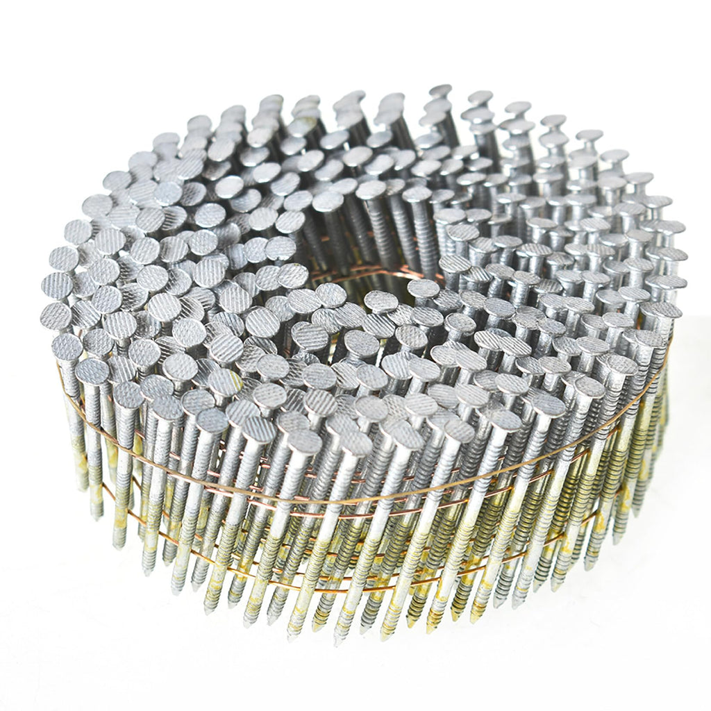 findmall 1-1/2 Inch 3600 Count Siding Nails 15-Degree Wire Collated Coil Full Round Head Hot-Dipped Galvanized Siding Nails