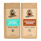 Dr. Squatch Natural Men's Body Wash Shower Gel - Cleansing, Nourishing, Long Lasting Scent, Moisturizing Body Wash for Men - Coconut Castaway + Wood Barrel Bourbon (14 oz, 2-Pack)