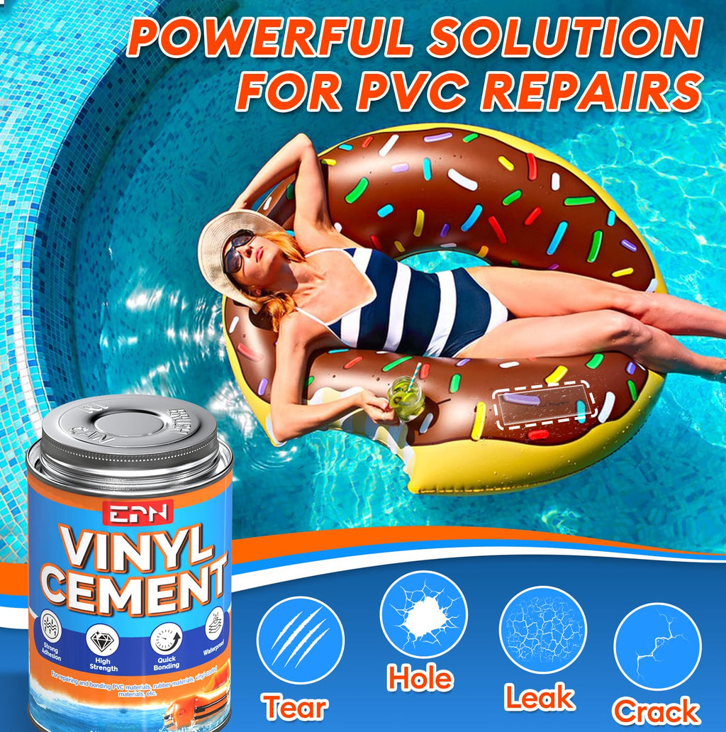 EPN Vinyl Cement, High-Strength Waterproof Pool Liner Repair Kit, 4.4 oz