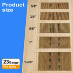 SimCos 23 Gauge Pinner Nails (5/8",3/4",5/6",1",1-3/8") Assorted 5 Sizes' Headless Pin Nails for 23 GA Pneumatic or Electric Pinner or pin Gun,Project Pack (5/8“+3/4”+5/6”+1“+1-3/8”-10000pcs)