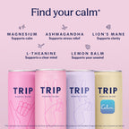 TRIP Calm Drink, Non-Alcoholic Adaptogen Mocktail Citrus Berry Variety 12pk