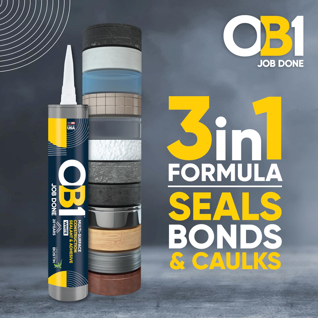 OB1 Universal Caulk Sealant & Adhesive White 10.1oz - 1 Cartridge