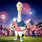 Soccer Porch Goose Outfits, Football Geese Duck Statues Clothes Art Decor