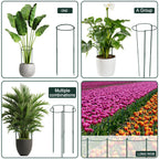 12 Pack 10" W x 32" H Plant Support Stakes, Large Peony Cages and Supports, Tall Peony Ring Supports, Garden Plant Stakes for Outdoor Plants, Rose, Tomato, Hydrangea, Flowers