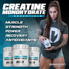 DRAGON PHARMA Creatine Monohydrate, Aid Muscle Recovery, Post-Workout Supplement, Antioxidant Support (60 Servings, Unflavored)