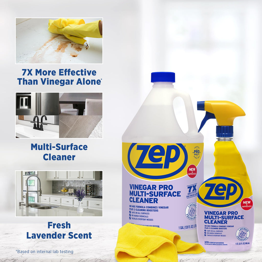 Zep All-Purpose Cleaner with Vinegar Added - 32 Ounces (Case of 4) R48432 - Industrial Grade Cleaner…