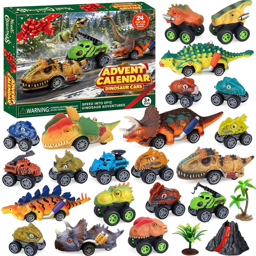 Advent Calendar 2026 Kids Boys,Dinosaur Monster Truck 24 Days Countdown Toy