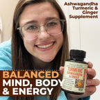 Ashwagandha Organic Turmeric Curcumin Supplement with Ginger Root & Black Pepper – Joint Health, Energy & Immune Support – Antioxidant Blend with 95% Curcuminoids – 2 Pack