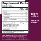 Qunol Beets Chews for Blood Pressure Support, 3 in 1 Beets + CoQ10 + Grape Seed Extract, Supports Healthy Blood Circulation & Heart Healthy Energy, 60 Chews