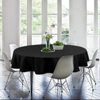 Hiasan Black Round Tablecloth 70 Inch - Waterproof Stain Resistant Spillproof Fabric Washable Table Cloth for Dining Room Kitchen Party