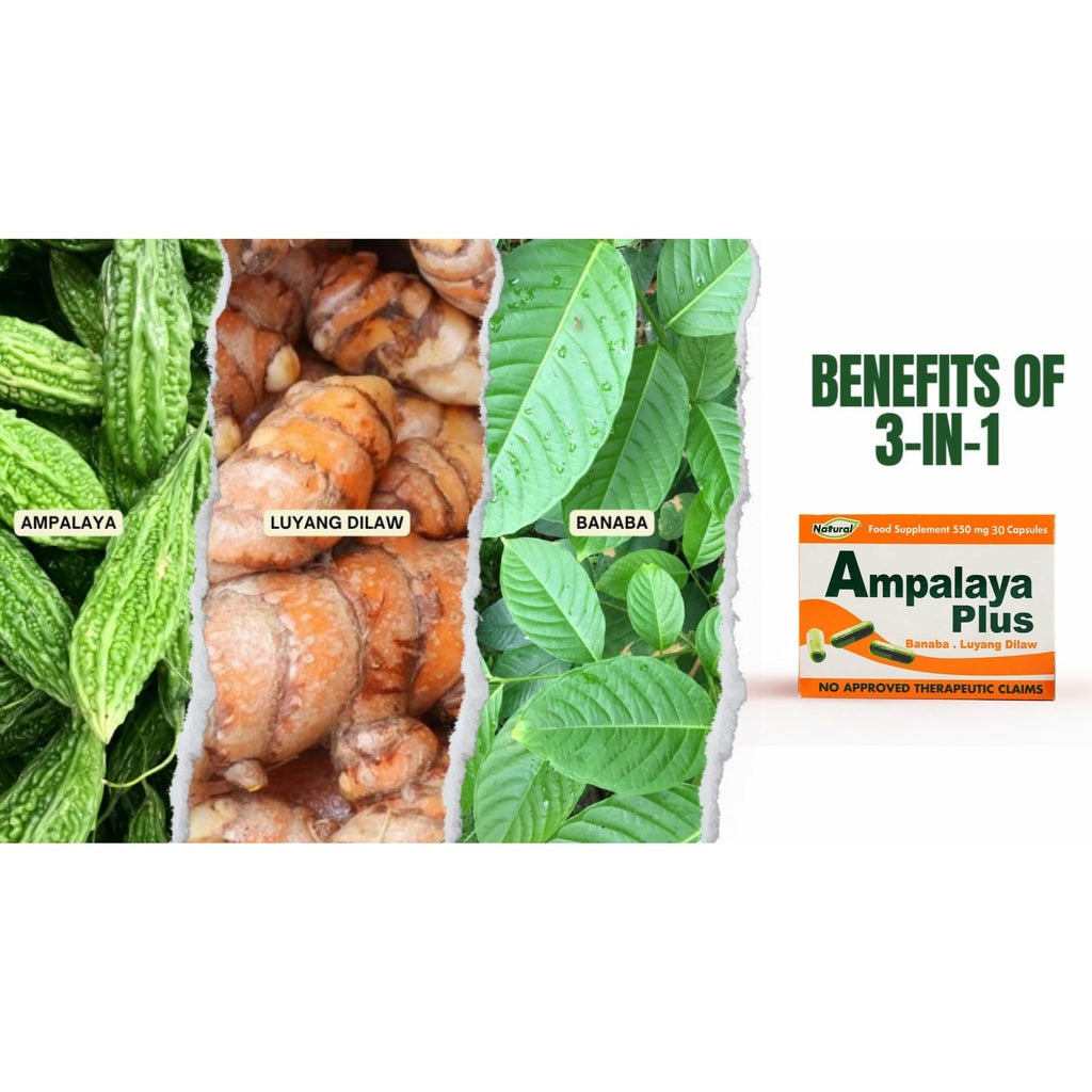 Pack of 4 Ampalaya Plus Supplement 550mg - Total 120 Capsules - Natural and Vegan - Organic Bitter Melon Capsules - Halal Herbal Food Supplement