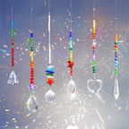 6 Pcs Colorful Crystal Prism Pendants Chandelier Window Suncatcher Decor