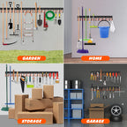 TVKB 51'' All Metal Garden Tool Organizer Adjustable Garage Tool Organizer Wall Mount Garage Organizers and Storage with Heavy Duty Hooks Tool Hangers for Garage Wall, Shed, Garden