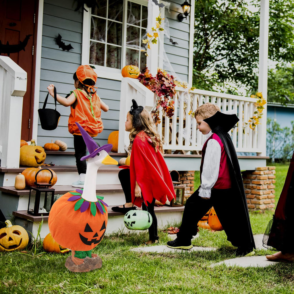 Halloween Porch Goose Outfit Pumpkin Goose Costume for Outdoor Decor