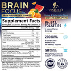 Brain Supplements for Memory and Focus with Phosphatidylserine, Nootropic Memory Supplement Gummy for Brain Health, Concentration, Mental & Cognitive Support, Focus Vitamins with B6 & B12-60 Gummies