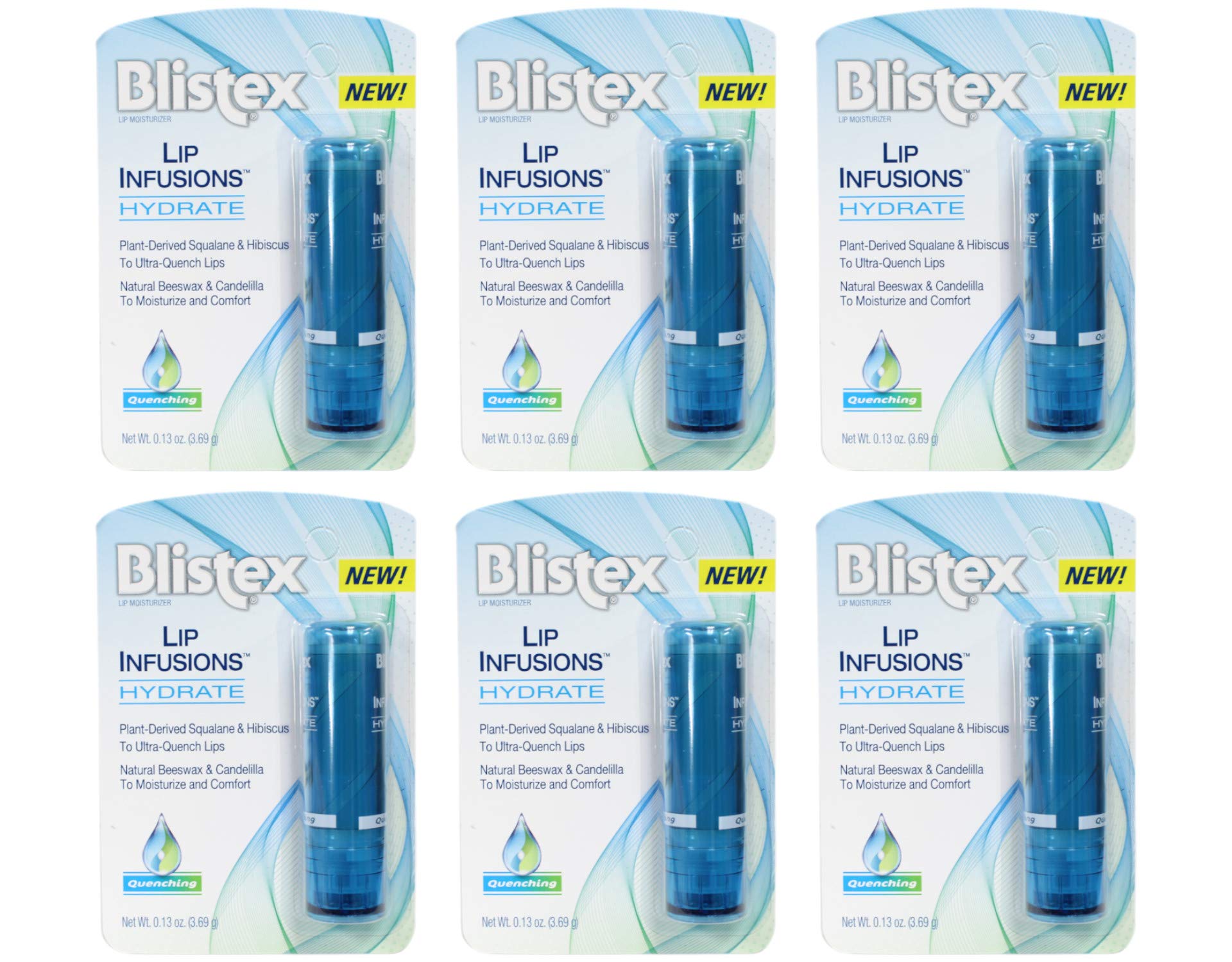 Blistex Lip Infusions Hydrate Lip Moisturizer 0.13 Ounce (6 Pack)