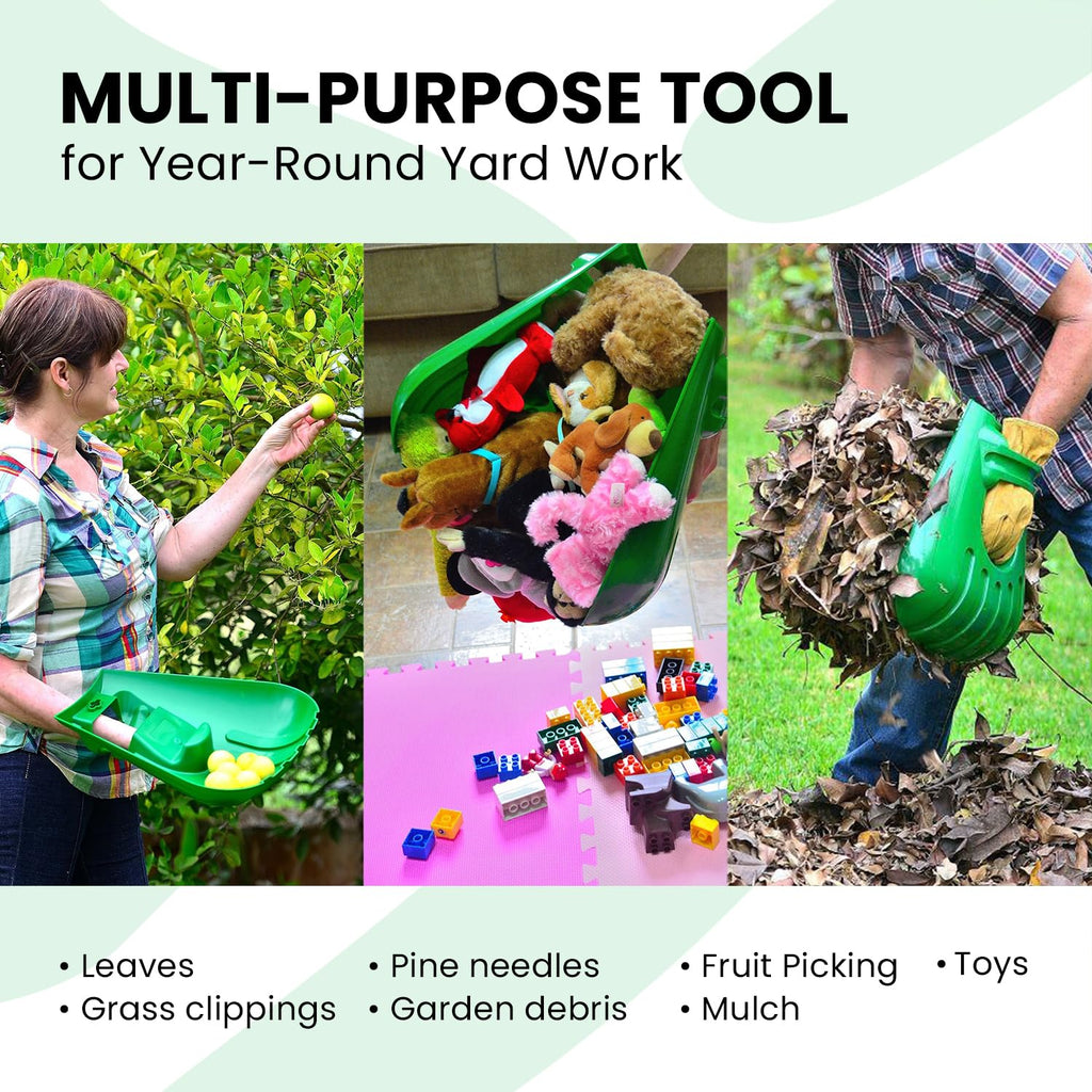 GARDEASE Leaf Scoops, Ergonomic Large Hand Held Rakes for Yard (1 Pair)