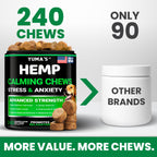 Hemp Calming Chews for Dogs - 240 Treats - Advanced Dog Calming Chews