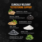 Nutesta Men's Support Supplement - Ashwagandha, Zinc, Boron, Tongkat Ali Root, Stinging Nettle, Black Pepper & Shilajit Gum - 60 Capsules