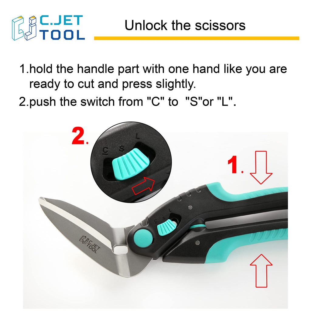 C.JET TOOL 10" Heavy Duty Carpet Cutter, Industrial Scissors, Multipurpose, Professional Soft Grip Stainless Steel (Turquoise)