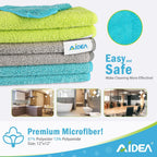 AIDEA Microfiber Cleaning Cloth-600PK, Soft Microfiber Towels for Cars, Absorbent Cleaning Rags, Lint-Free Streak-Free Wash Cloths for House, Kitchen, Window(12in.x12in)