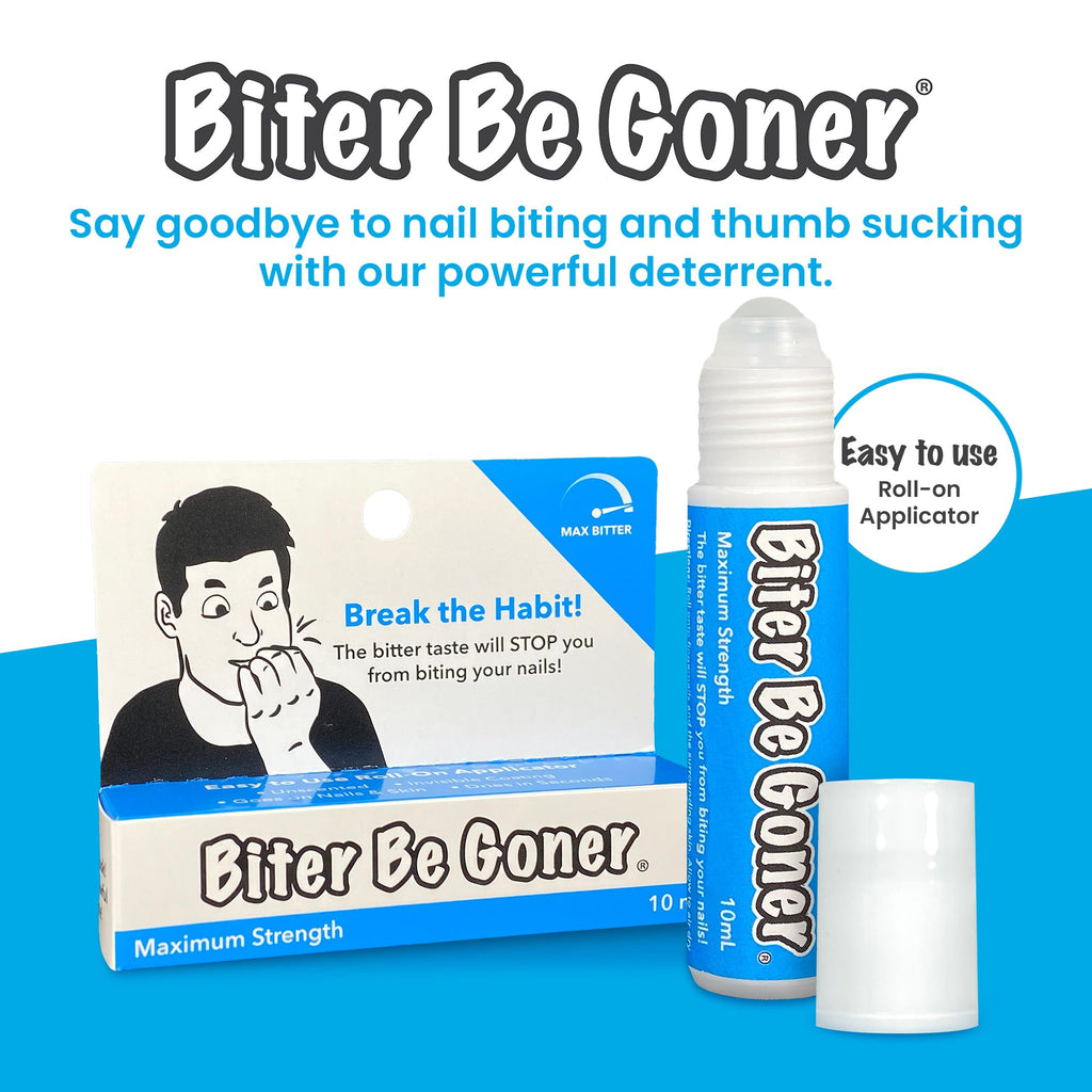 Biter Be Goner Nail Deterrent, Treatment for Kids and Adults, Non-Glossy Invisible Coating, Stop Nail Biting and Thumb Sucking Today, 0.3 Fl Oz