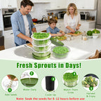4 Tier Stackable Sprouts Growing Kit with Drain Hose, Microgreens Trays