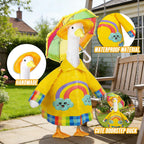 Raincoat Porch Goose Outfits,3 Pcs Waterproof Goose Outfit with Hat, Umbrella,and Raincoat,Funny Summer Lawn Goose Clothes,23" Yellow Cement Goose Statue Costume for Garden Patio Yard Decoration