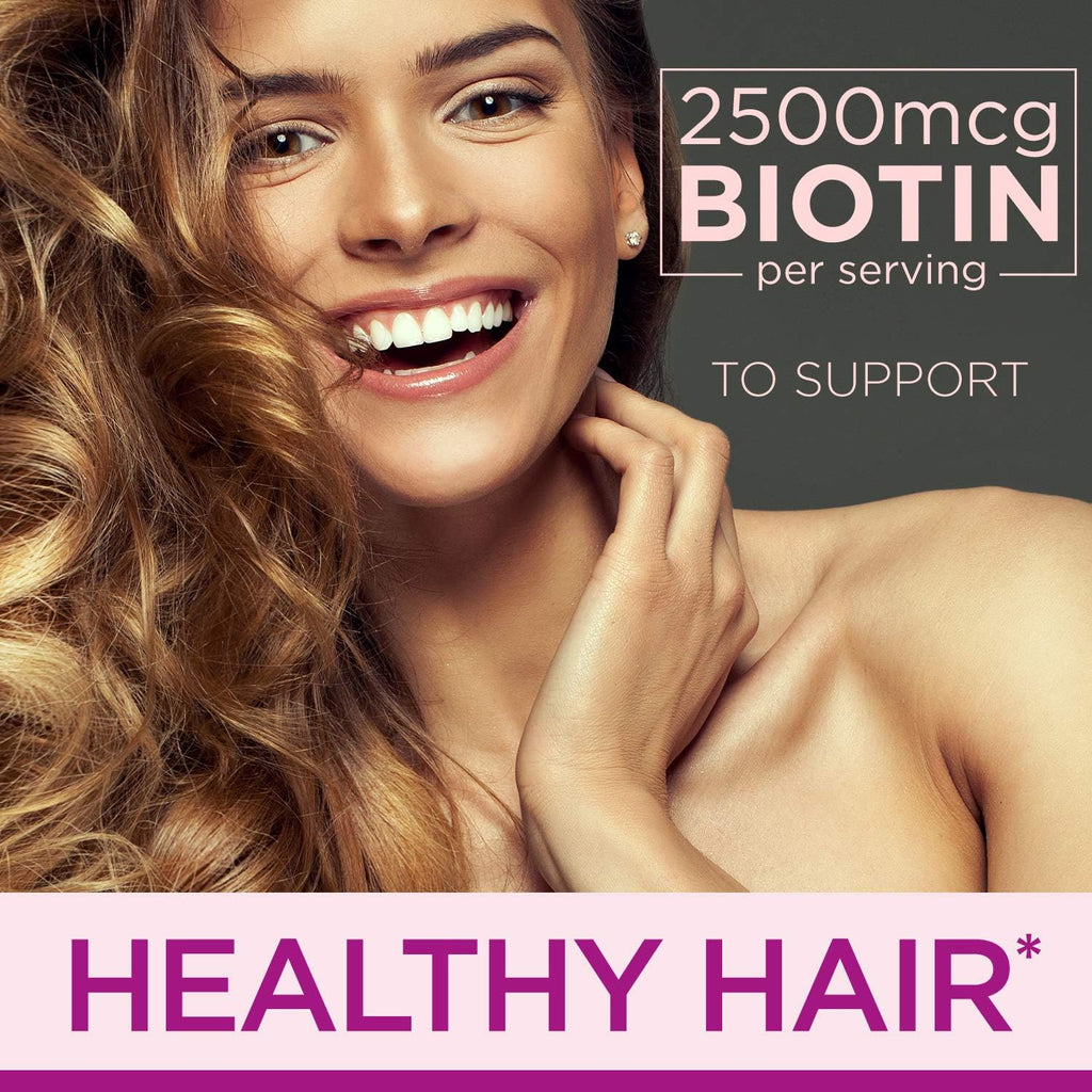 Nature's Bounty Optimal Solutions Hair, Skin & Nails Formula, with 3,000 mcg Biotin, 20 Total Servings, 60 Coated Caplets (Pack of 2)