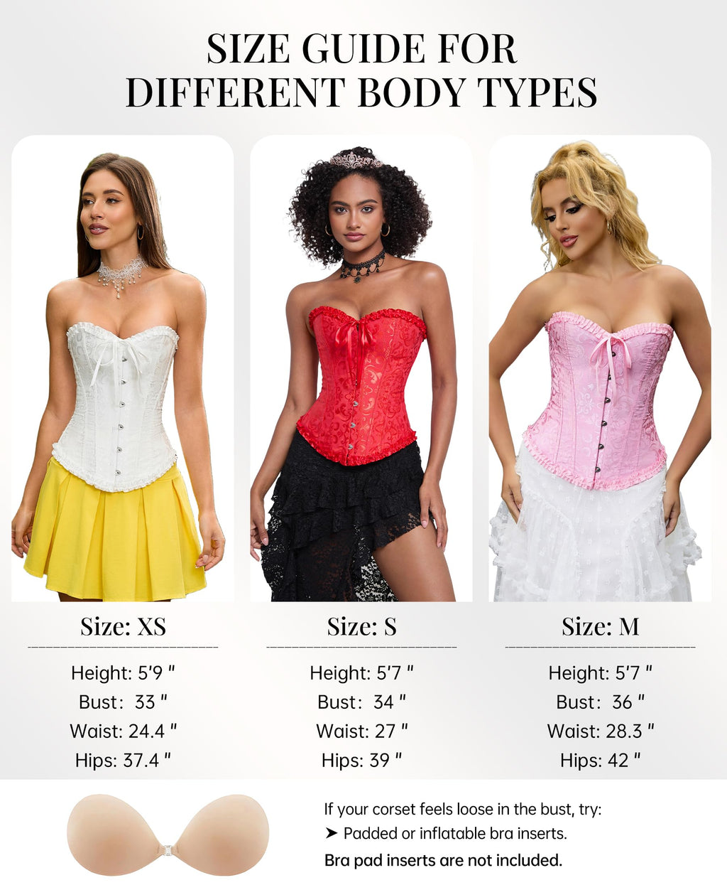 SZIVYSHI 14-Bone Overbust Corset Top - Black - Small