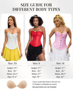 SZIVYSHI 14-Bone Overbust Corset Top - Black - Small