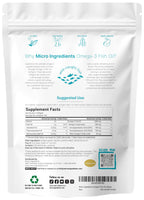Micro Ingredients Extra Strength Omega 3 Fish Oil Supplements 1,000mg Per Serving, 300 Softgels | Lemon Flavored | Burpless | EPA 180mg + DHA 120mg | Deep Sea Fish