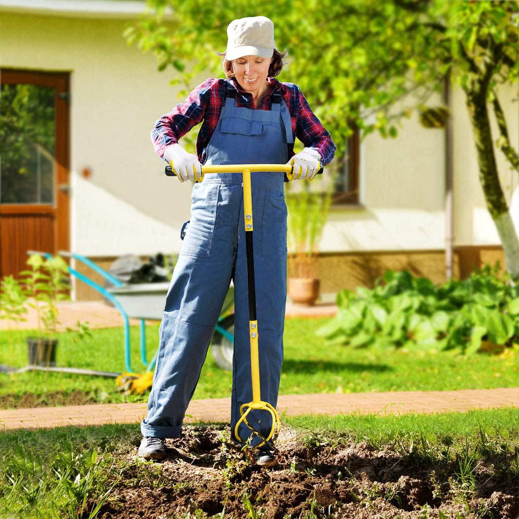 Altdorff Hand Tiller for Gardening, Garden Claw Manual Tiller with Ergomomic Handle, Steel Cultivator Tiller Lawn Aerator Tool Soil Lossener for Gardening Bed and Plant Box