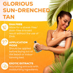 Vitamin Sea Natural Bronzer Tanning Lotion with Coconut Oil, DHA-Free for Sensitive Skin, Streak-Free Bronzing Accelerator 13.5oz - Safe for Indoor Tanning Beds