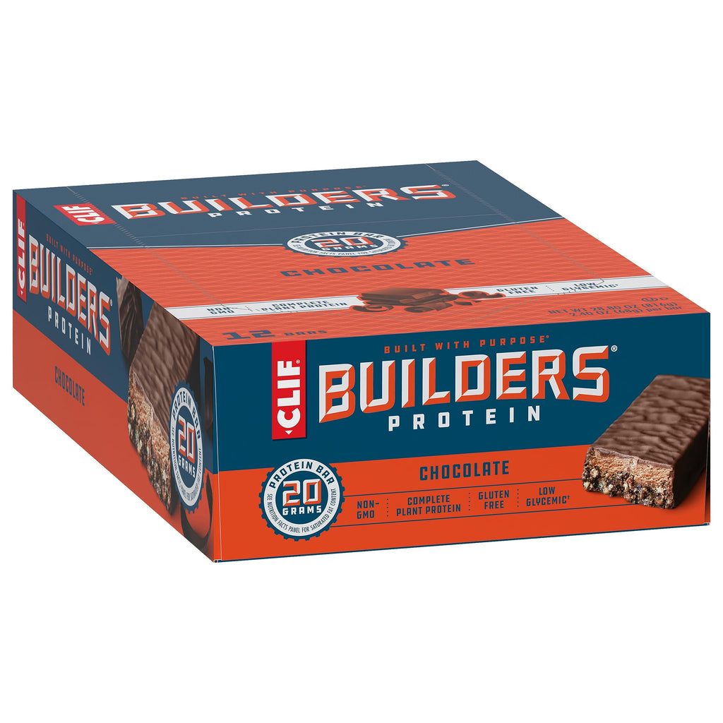 CLIF Builders - Chocolate Flavor - Protein Bars - Gluten-Free - Non-GMO - Low Glycemic - 20g Protein - 2.4 oz. (12 Count) (Pack of 2)