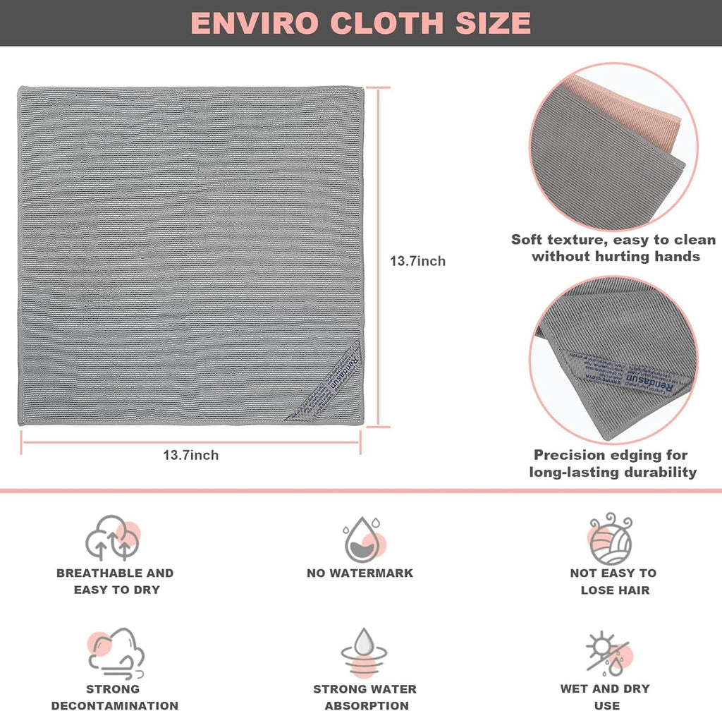 YOLOLOY Window Cloth & Enviro Cloth Set, Quality Replacement for Norwex Window & Enviro Cloth. Basic Package Cleaning Cloth. Clean and Leave No Traces. Only Water is Needed to Complete The Cleaning.