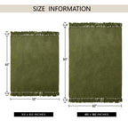 LONG CREATE Chenille Throw Blanket for Couch 50" x 60", Olive Green