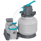 Bestway 2,200 Gallon Sand Filter Pool Pump for Above Ground Swimming Pools up to 14,400 Gallons with Pre-Filter Strainer Basket & Valve Adapter Set