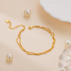 YIYEPUTI 14K Gold Bracelets for Women Double-Layer Gold Bracelets for Women