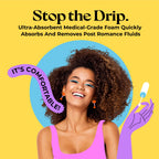[25 Pack] Swizzle Stick Absorbing Sponge for Women - Ultra-Absorbent Post-Romance Cleanup Sponge to Stop the Drip - Long Handle, Easy Grip, Individually Packaged