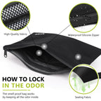 OZCHIN Smell Proof Bag Travel Storage Case Activated Charcoal Pouches Durable Odorless Medicine Organizer