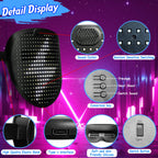 MOYACA Led Mask with Sound Effects and Gesture Sensing, Transforming Light up Music Mask with Voice for Halloween Rave Costume Christmas Cosplay Birthday Masquerade Dj Parties