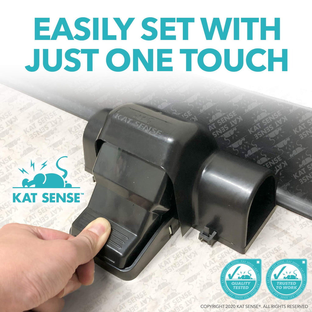 Kat Sense Covered Rat Trap & Chipmunk Trap, Prevents Accidental Triggering with Tunnel Design, Quick Action Pest Control Device, Indoor Outdoor Mouse Trap, Reusable Snap Style Rodent Control